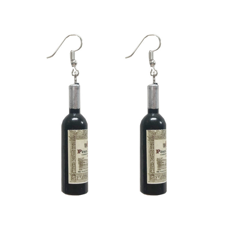 Wholesale Funny Hip-hop Wine Bottle Earrings ACC-ES-Hongw002