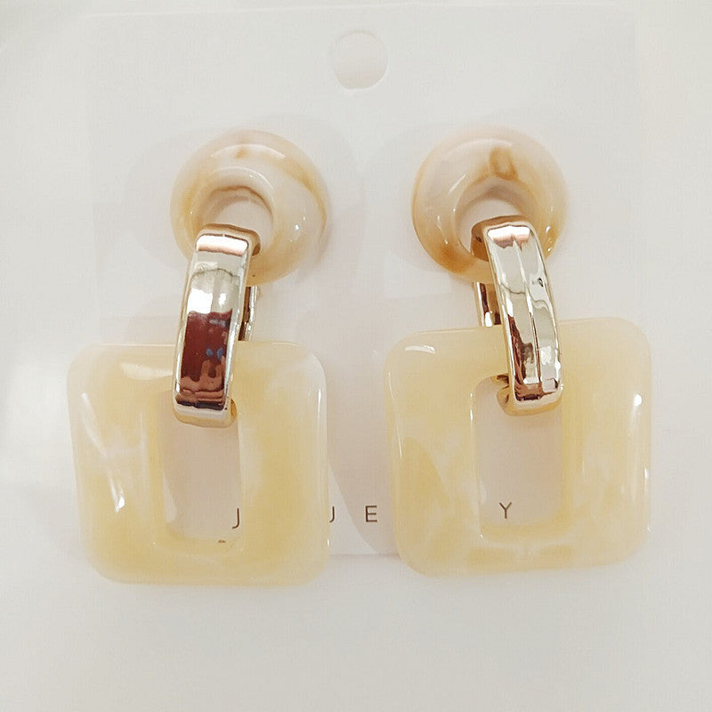 Wholesale acrylic resin two-color Bohemian style versatile  earrings