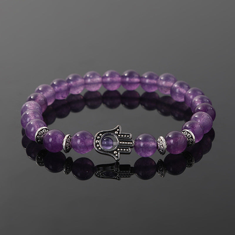 Wholesale Handmade Purple Gold Stone Bergamot Bracelet Trendy Jewelry Accessory Gift