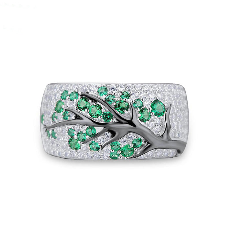 Wholesale Gold-Plated Alloy Women' s Fashion Ring,  Two-Tone Branch Design with Plum Blossom Pattern,  Trendy Decorative Jewelry for Everyday Wear or Boutique Resale