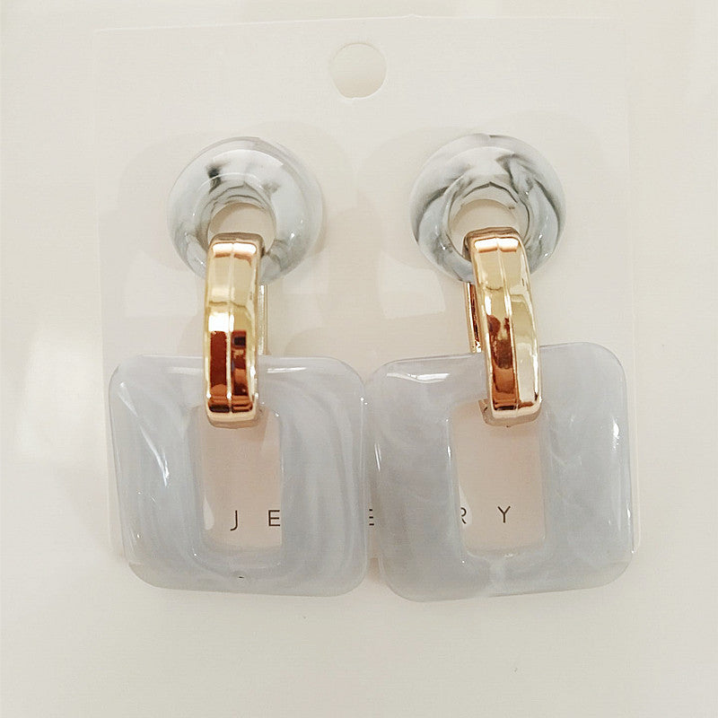 Wholesale acrylic resin two-color Bohemian style versatile  earrings