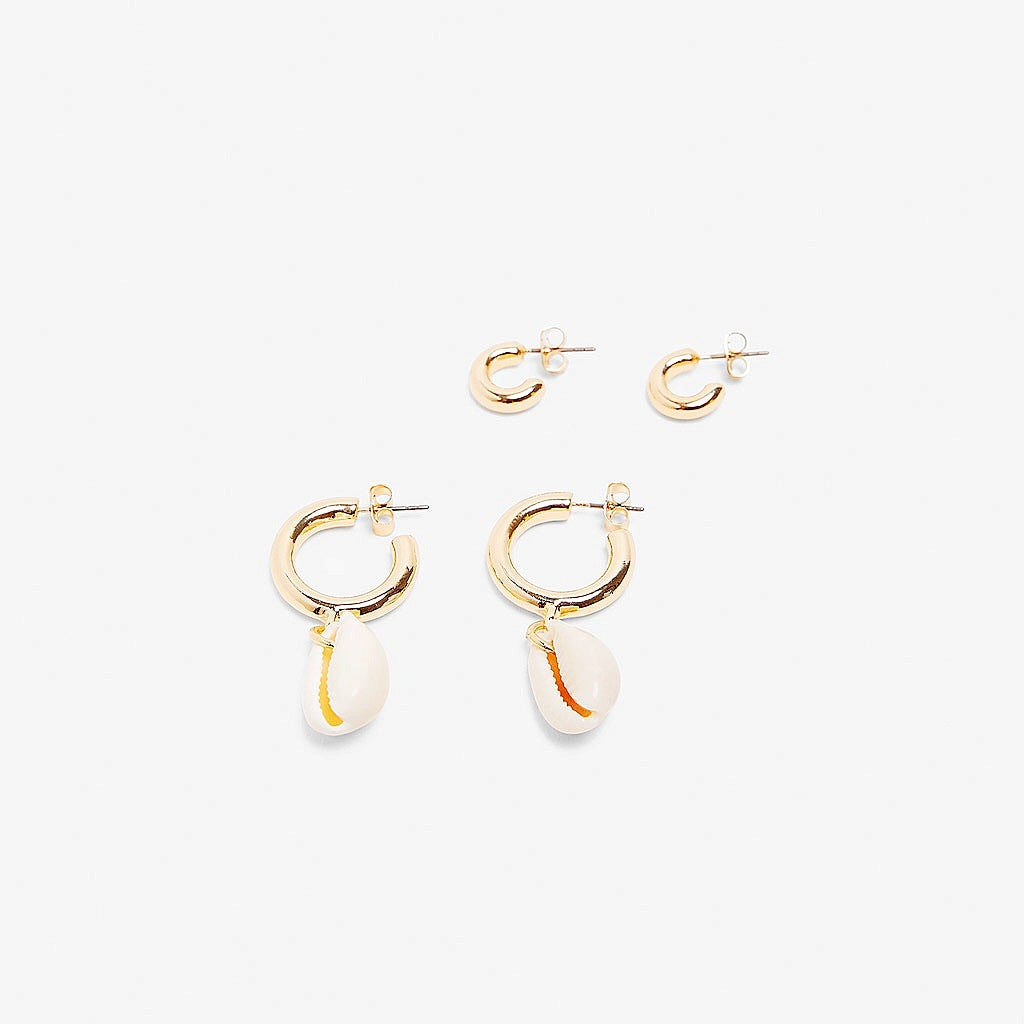 Wholesale European and American Cross-border Bohemian Ins Marine Jewelry Pearl Shell Earrings Alloy Natural Summer Shell Earrings