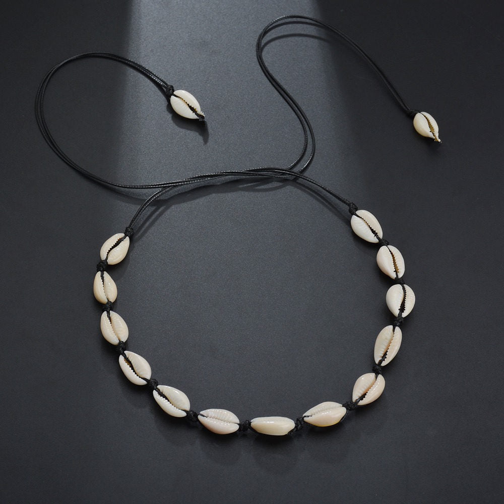 Wholesale Braided Shell Short Clavicle Necklace