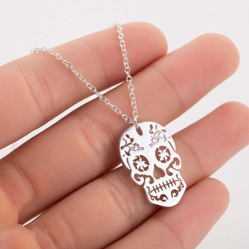 Wholesale Halloween Vintage Horror Hollow Pendant Stainless Steel Necklaces ACC-NE-Jisen001
