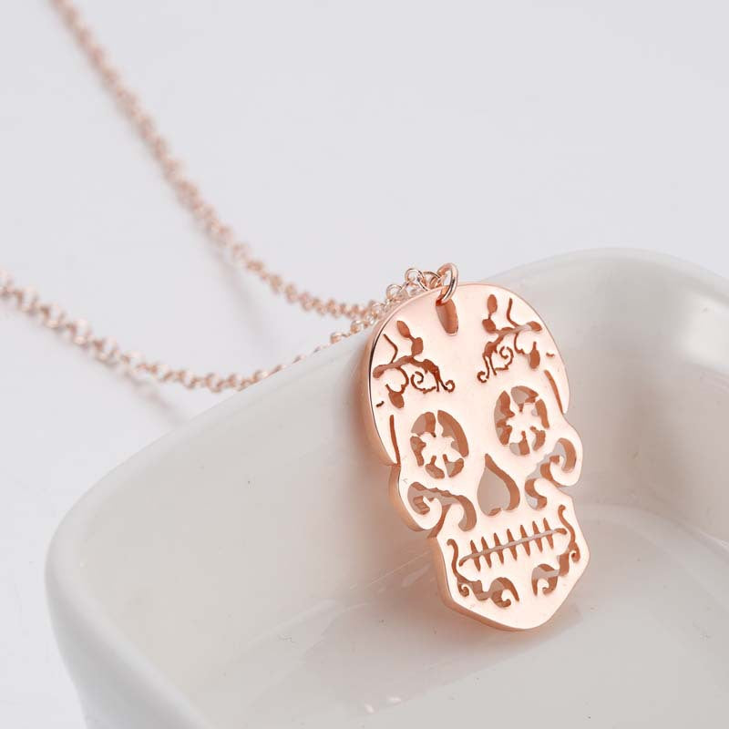 Wholesale Halloween Vintage Horror Hollow Pendant Stainless Steel Necklaces ACC-NE-Jisen001