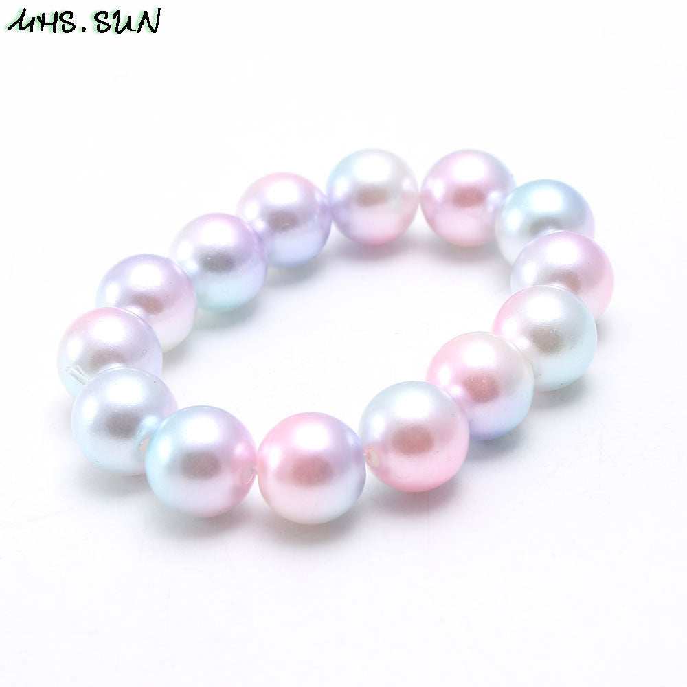 Wholesale Colorful Acrylic Pearl Children's Beaded Bracelet ACC-BT-NiJia002
