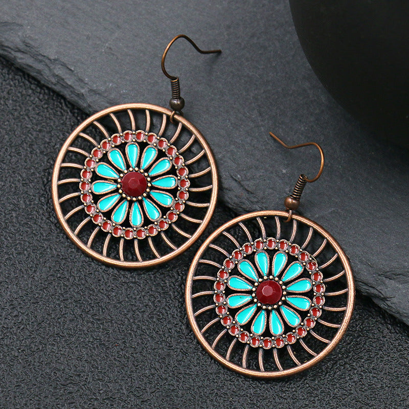 Wholesale Retro Round Hollow Love Earrings Multi-Piece Set - Fashion Accessory for Everyday Wear or Boutique Resale