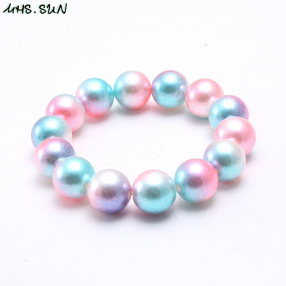 Wholesale Colorful Acrylic Pearl Children's Beaded Bracelet ACC-BT-NiJia002