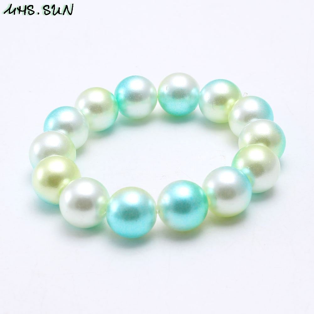 Wholesale Colorful Acrylic Pearl Children's Beaded Bracelet ACC-BT-NiJia002