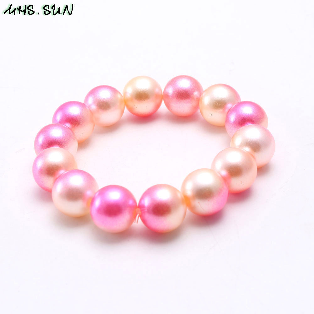 Wholesale Colorful Acrylic Pearl Children's Beaded Bracelet ACC-BT-NiJia002