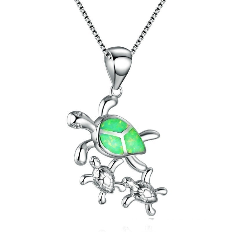 Wholesale Opal Crystal Turtle Necklace