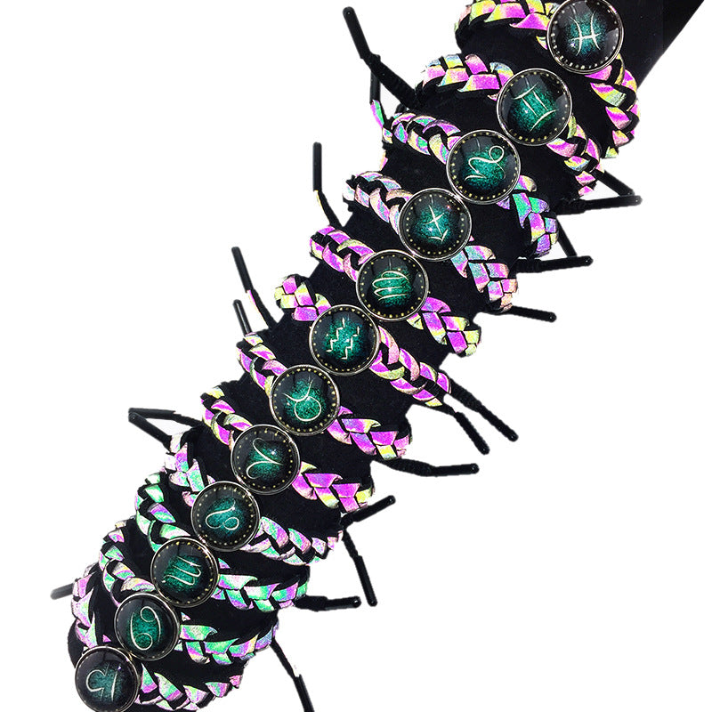 Wholesale Luminous Gemstone 12 Zodiac Bracelet ACC-BT-Saih022