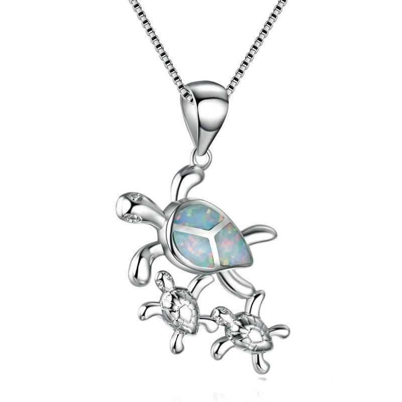 Wholesale Opal Crystal Turtle Necklace