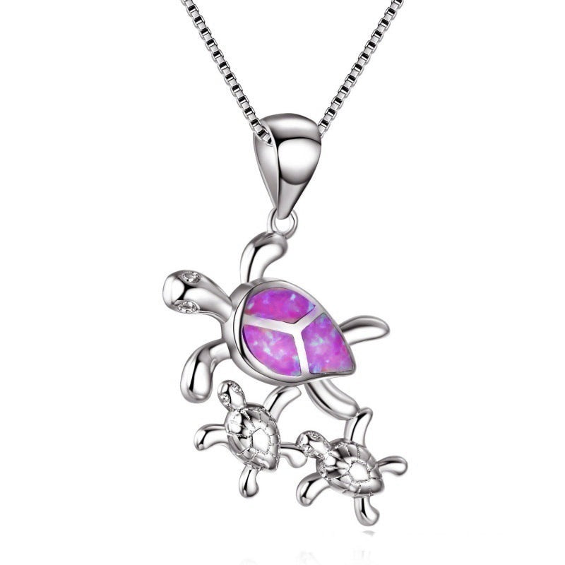 Wholesale Opal Crystal Turtle Necklace