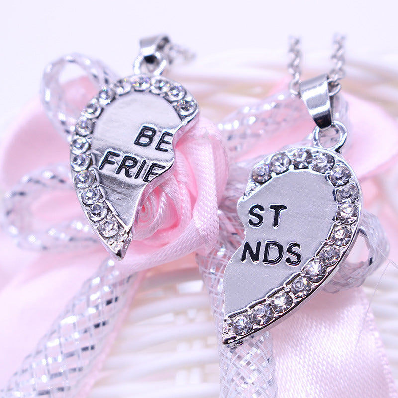 Wholesale Stitching Letter Necklace Diamond Heart Choker Necklaces ACC-NE-Tiangao010