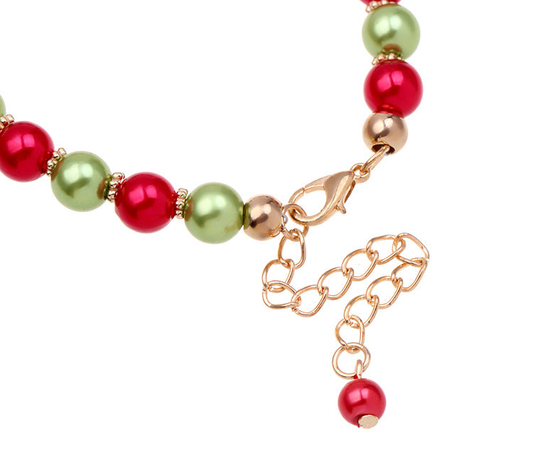 Wholesale Christmas Cane Elk Beaded Bracelet ACC-BT-Haol009