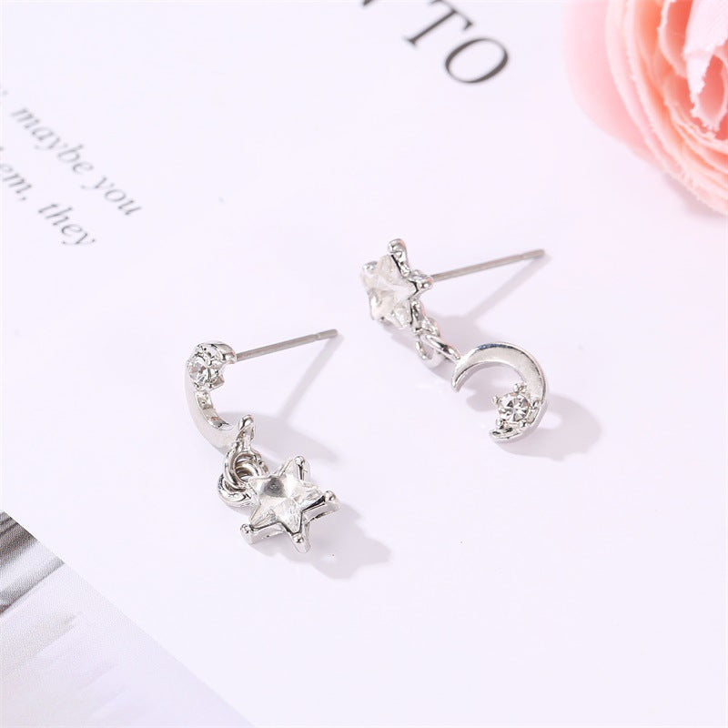 Wholesale Zircon Pentagram Moon Tassel Earrings ACC-ES-MY013