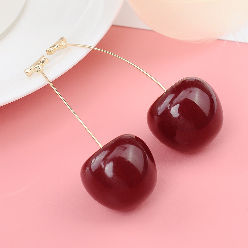 Wholesale plastic sweet cute cherry earrings