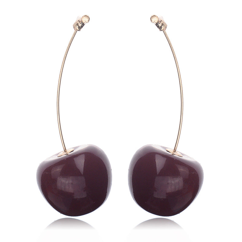 Wholesale plastic sweet cute cherry earrings