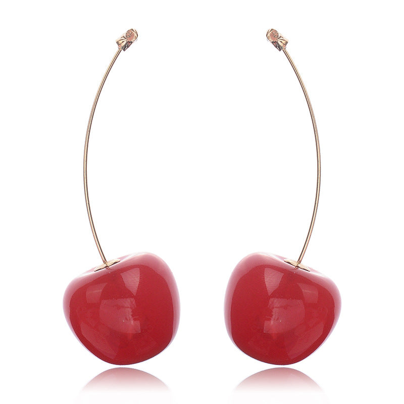 Wholesale plastic sweet cute cherry earrings