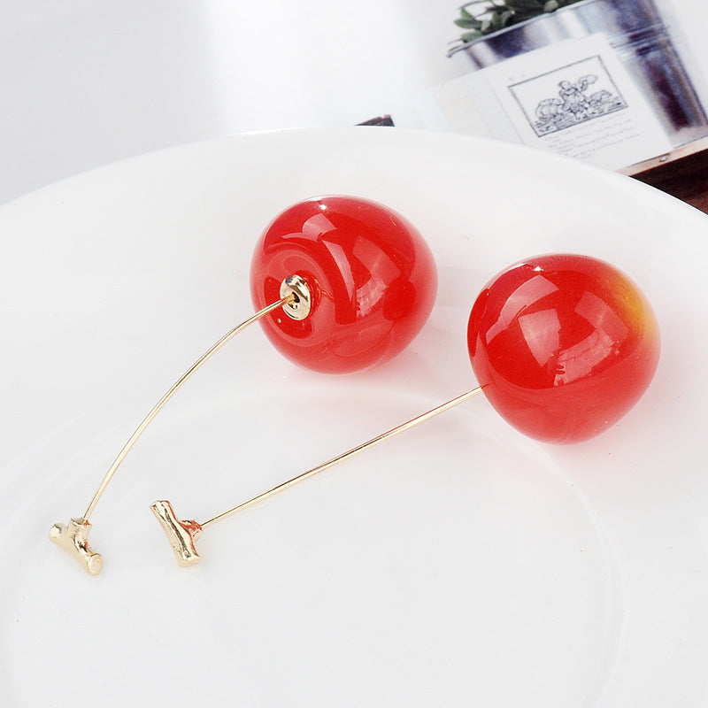 Wholesale plastic sweet cute cherry earrings