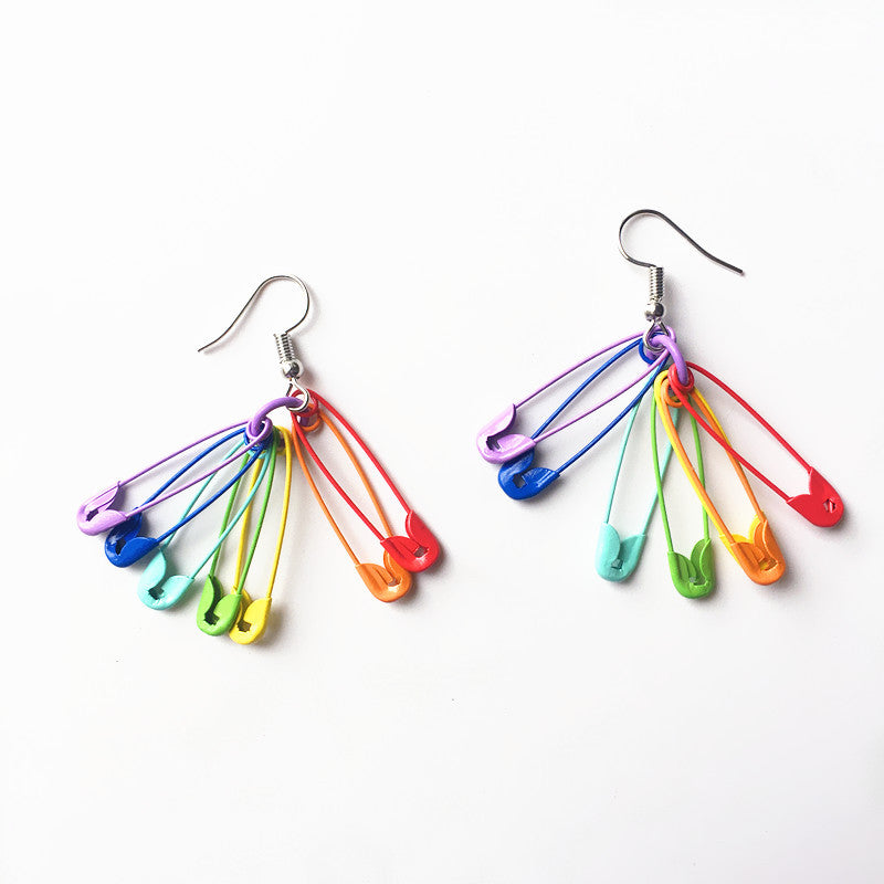 Wholesale Rainbow Colorful Pin Earrings  Long Earrings
