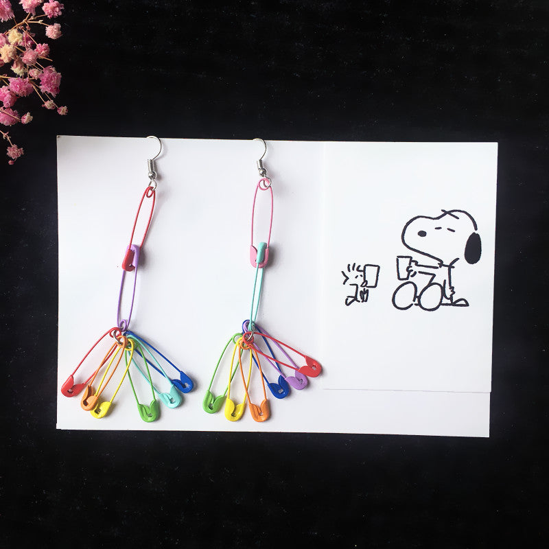 Wholesale Rainbow Colorful Pin Earrings  Long Earrings
