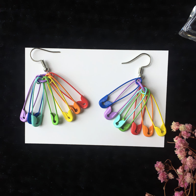 Wholesale Rainbow Colorful Pin Earrings  Long Earrings