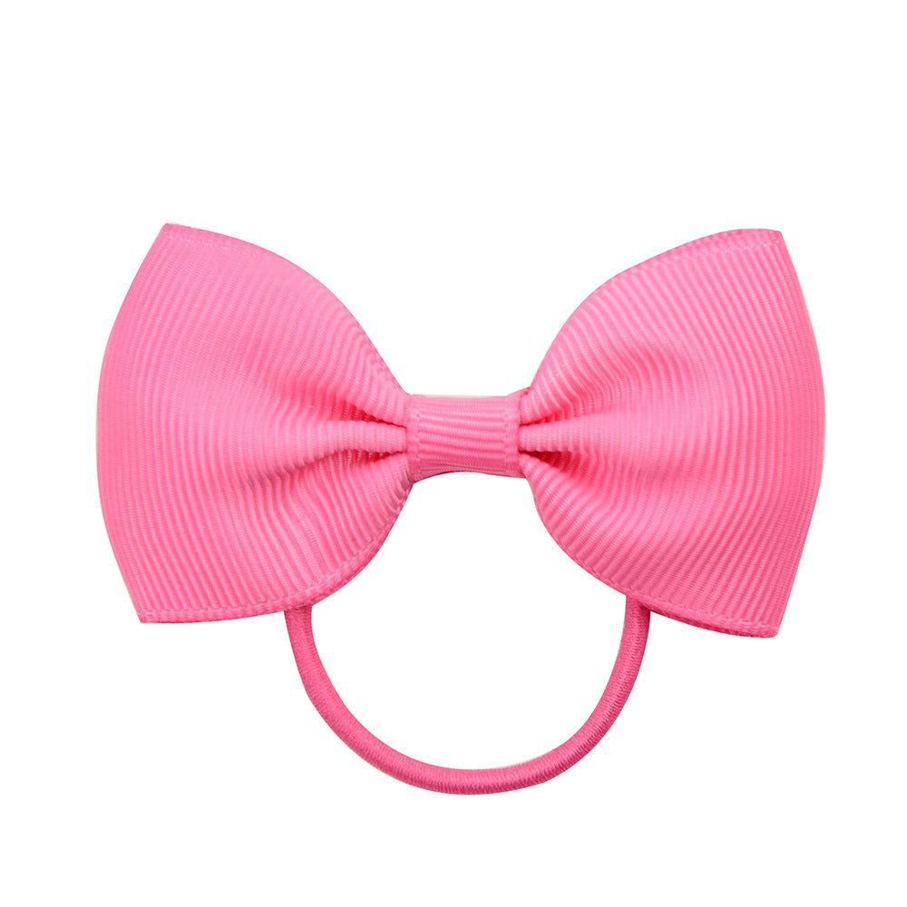 Wholesale Solid Color Rubber Band Bow Cute Kids Hair Scrunchies ACC-HS-YaLun004