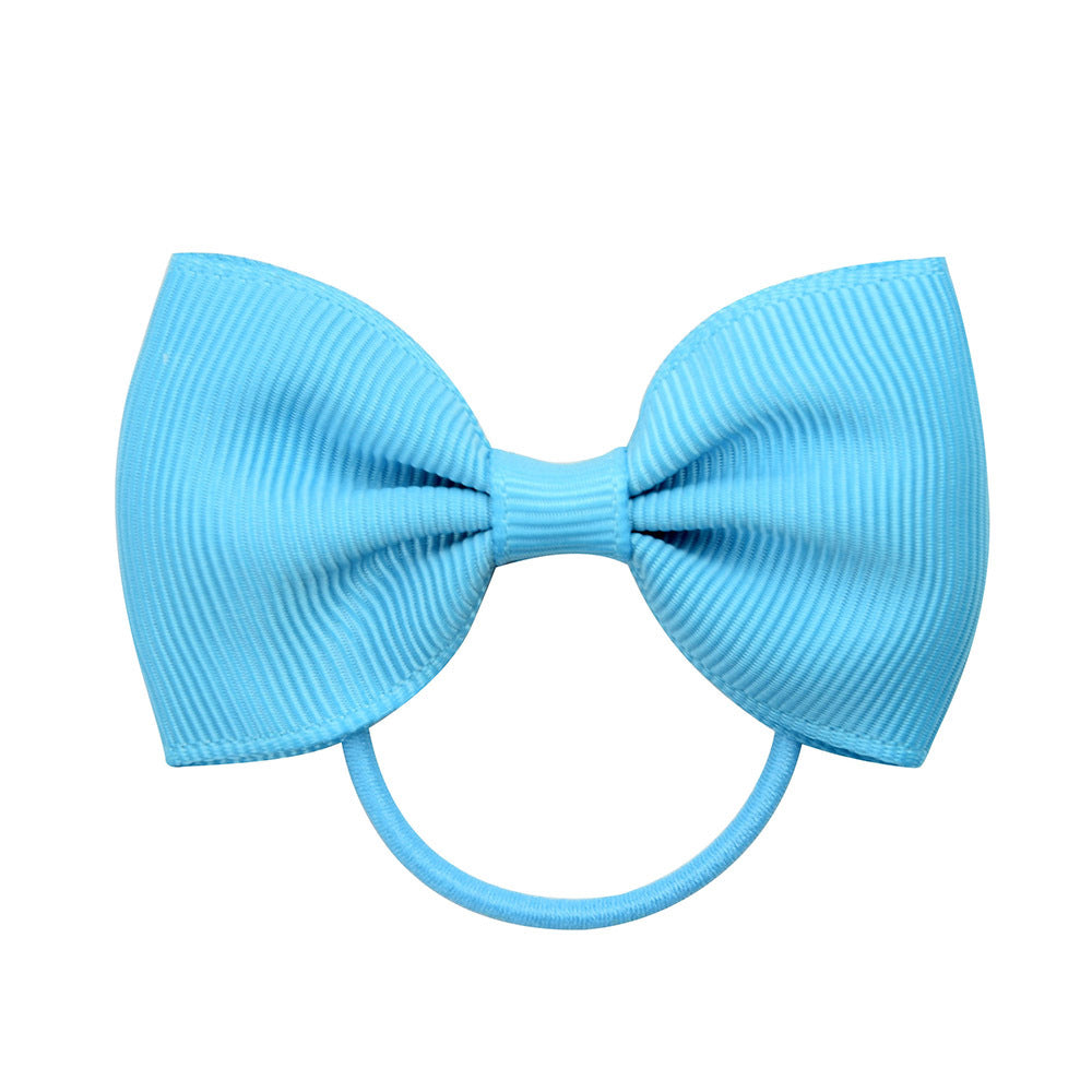 Wholesale Solid Color Rubber Band Bow Cute Kids Hair Scrunchies ACC-HS-YaLun004