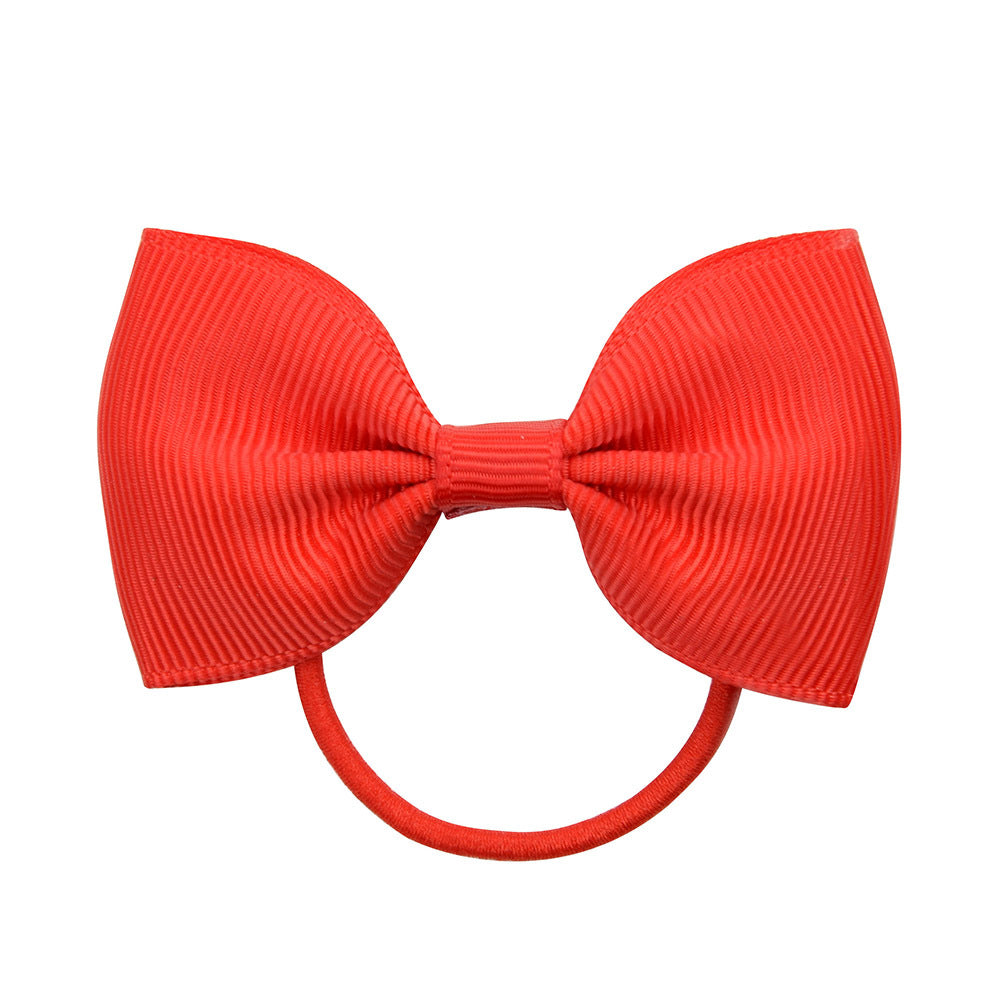 Wholesale Solid Color Rubber Band Bow Cute Kids Hair Scrunchies ACC-HS-YaLun004