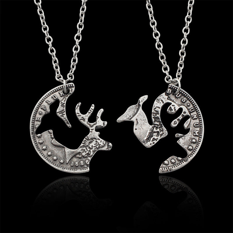 Wholesale Stitching Letter Necklace Diamond Heart Choker Necklaces ACC-NE-Tiangao010