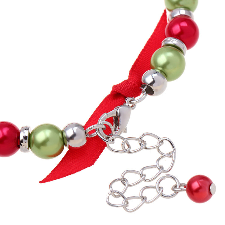 Wholesale Christmas Alloy Santa Claus Bell Snowflake Beaded Bracelet ACC-BT-Haol002