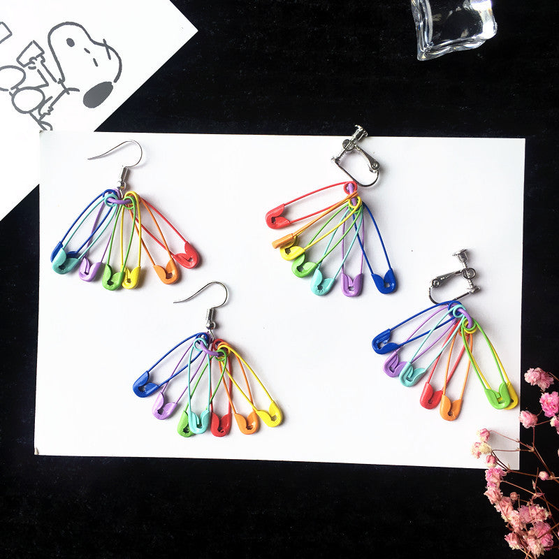 Wholesale Rainbow Colorful Pin Earrings  Long Earrings