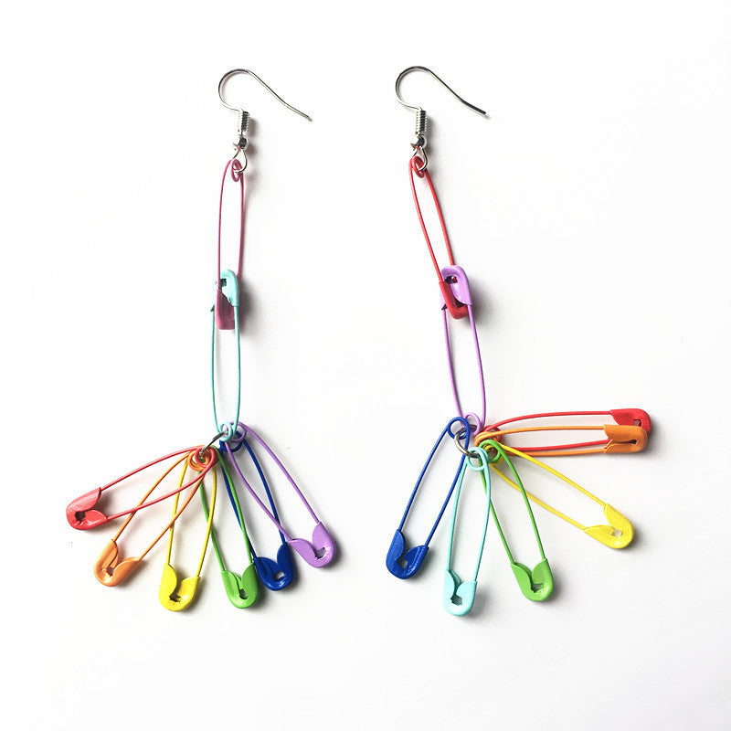 Wholesale Rainbow Colorful Pin Earrings  Long Earrings