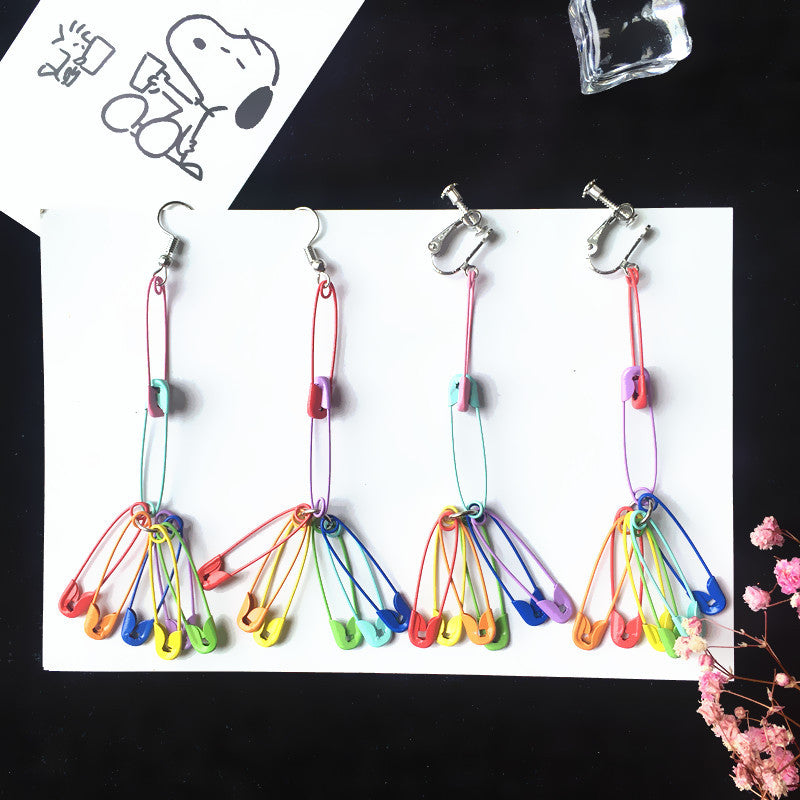 Wholesale Rainbow Colorful Pin Earrings  Long Earrings