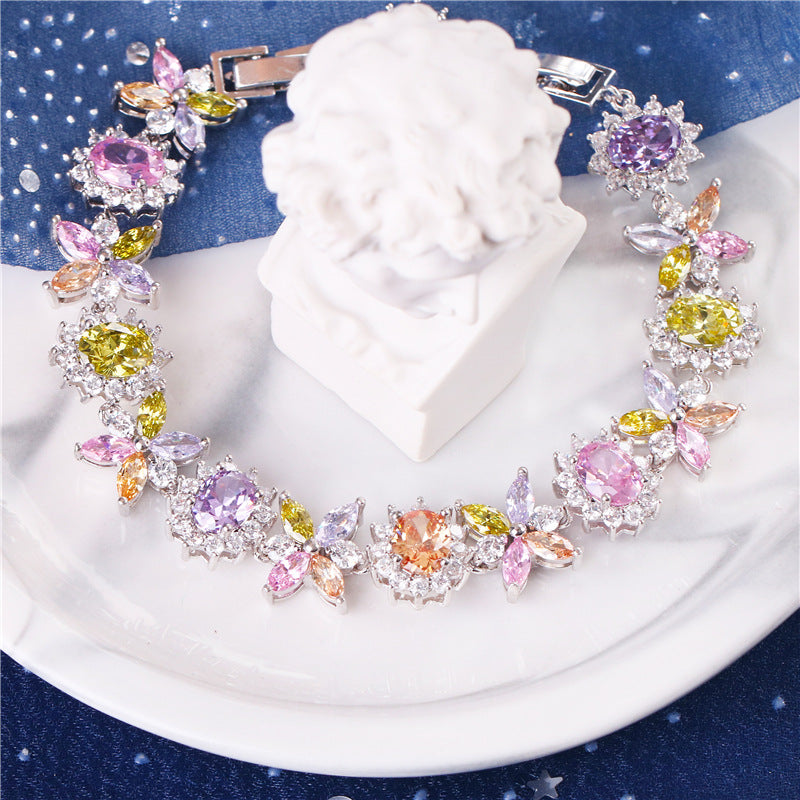 Wholesale Fashion Trendy Copper Zircon Bracelet