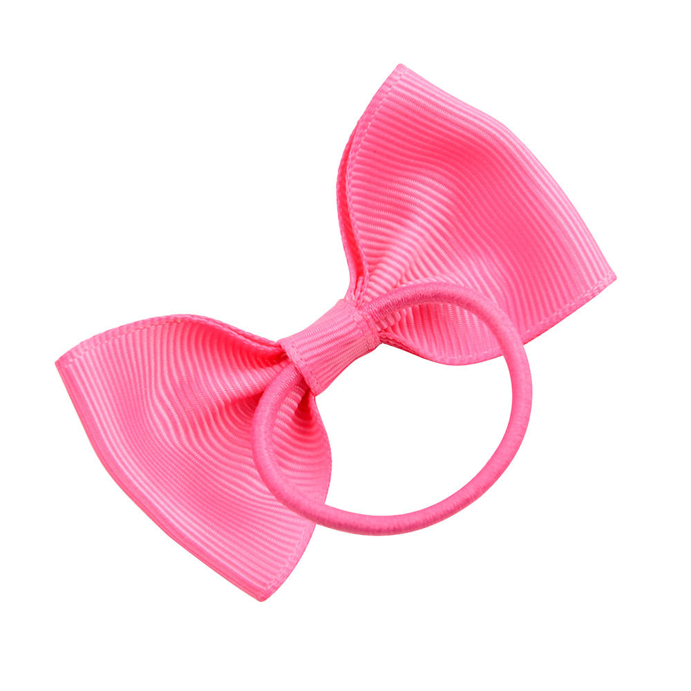 Wholesale Solid Color Rubber Band Bow Cute Kids Hair Scrunchies ACC-HS-YaLun004