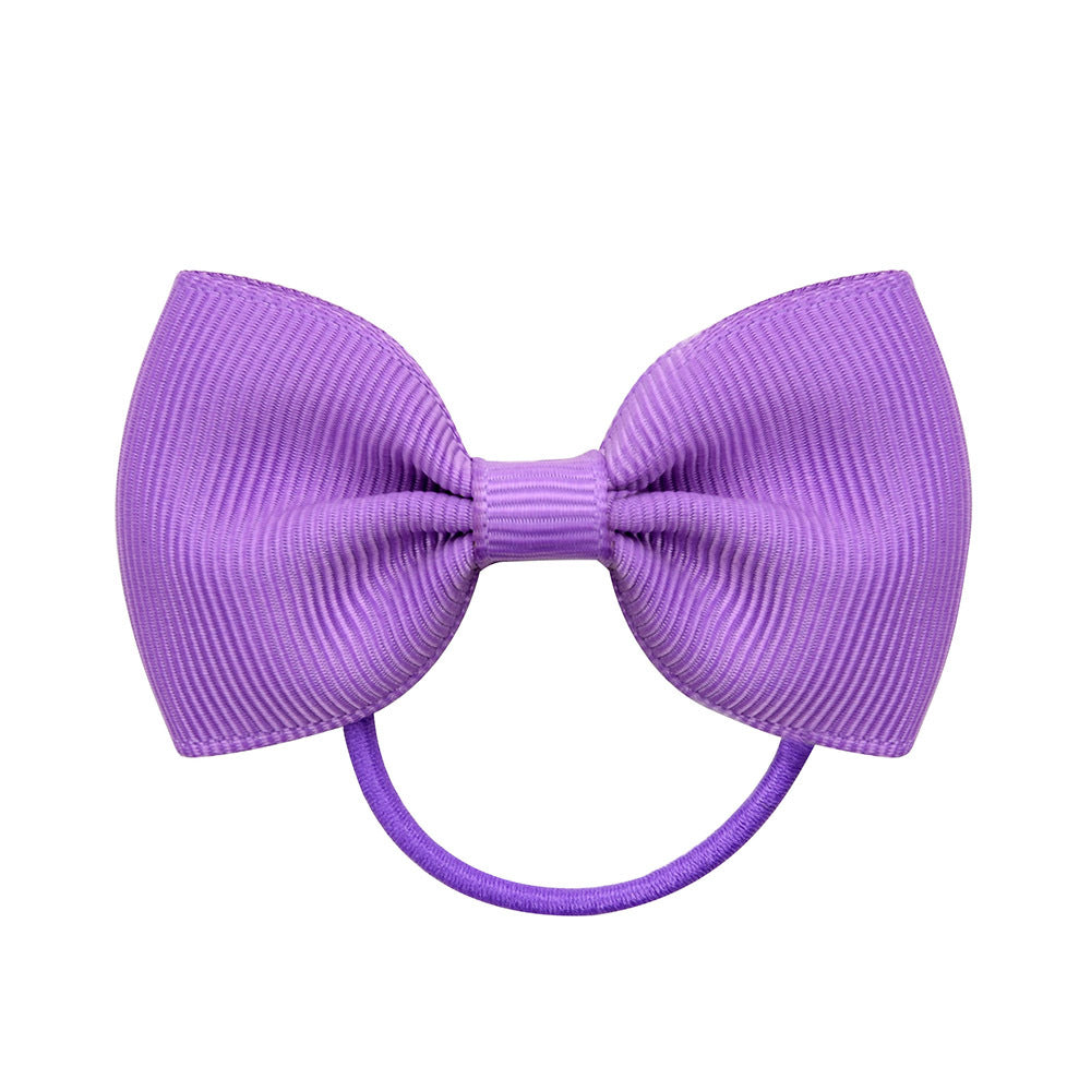 Wholesale Solid Color Rubber Band Bow Cute Kids Hair Scrunchies ACC-HS-YaLun004