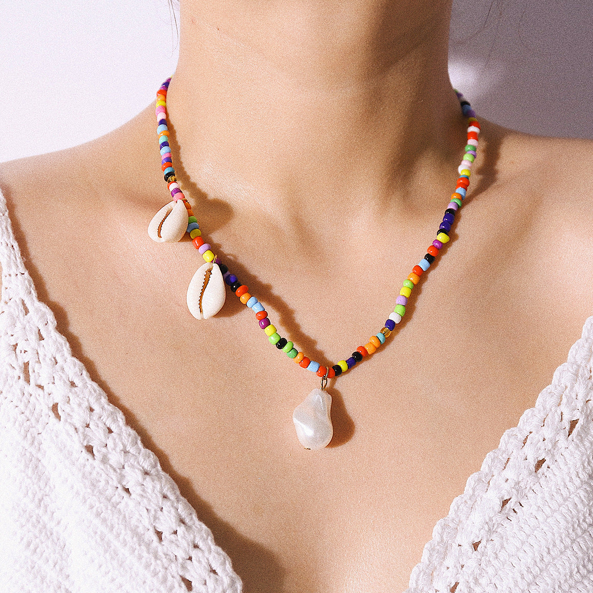 Wholesale Rice Beads Bohemian Stars Necklace