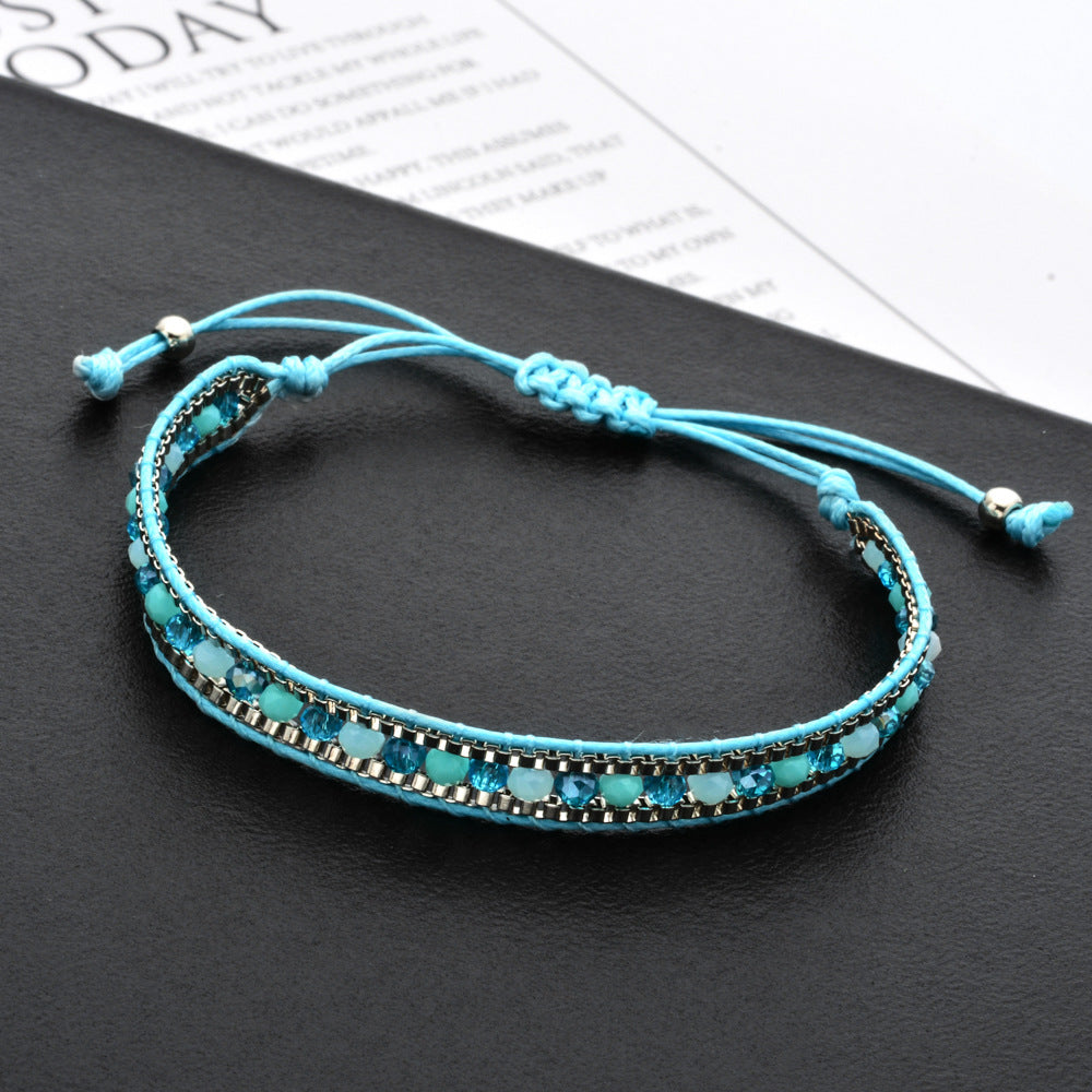 Wholesale Handwoven Vintage Ethnic Style Diamond Bracelet ACC-BT-Zheq001