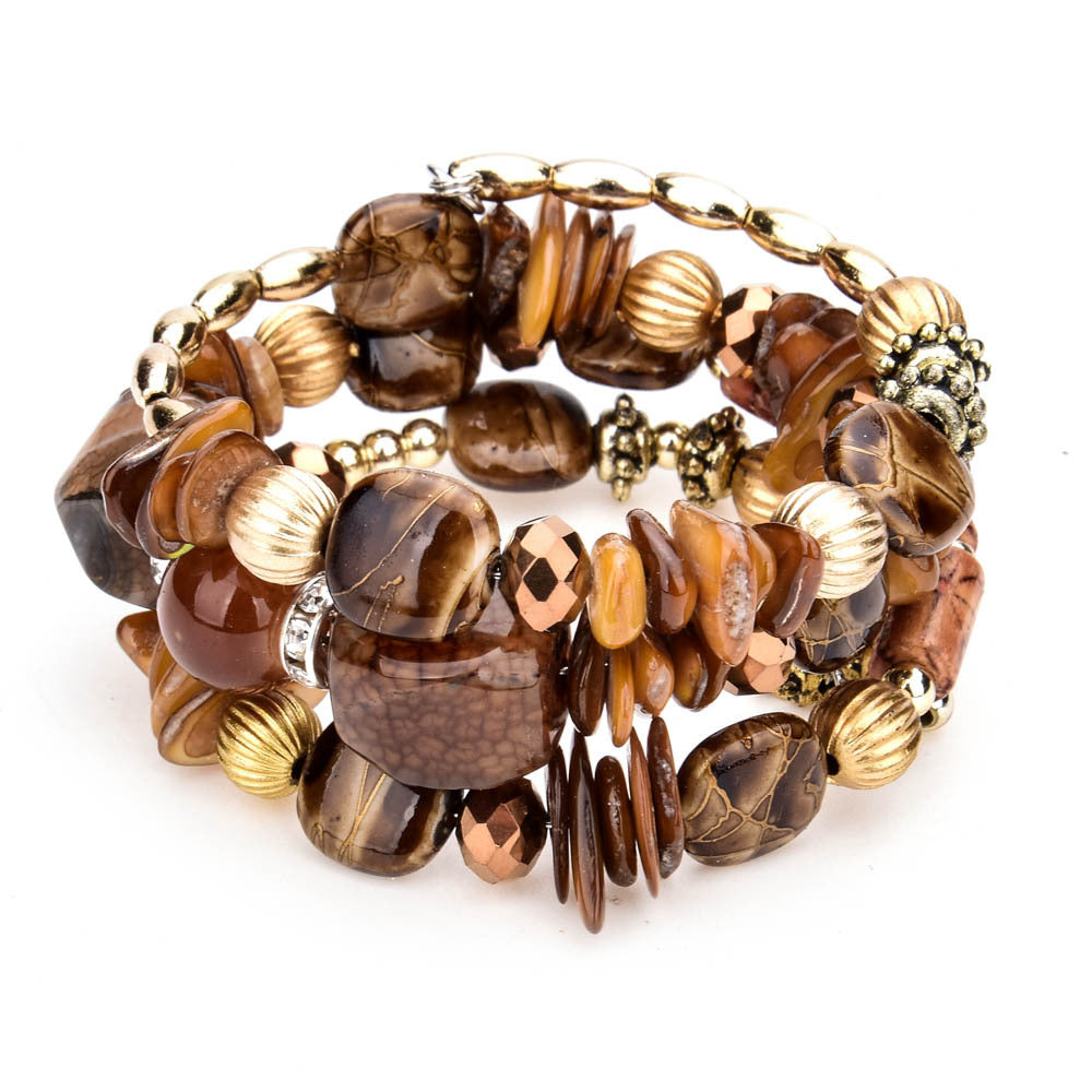 Wholesale Colorful Natural Stone Turquoise Beaded Bracelet for Women Multi-layered Bracelet ACC-BT-Zheq005