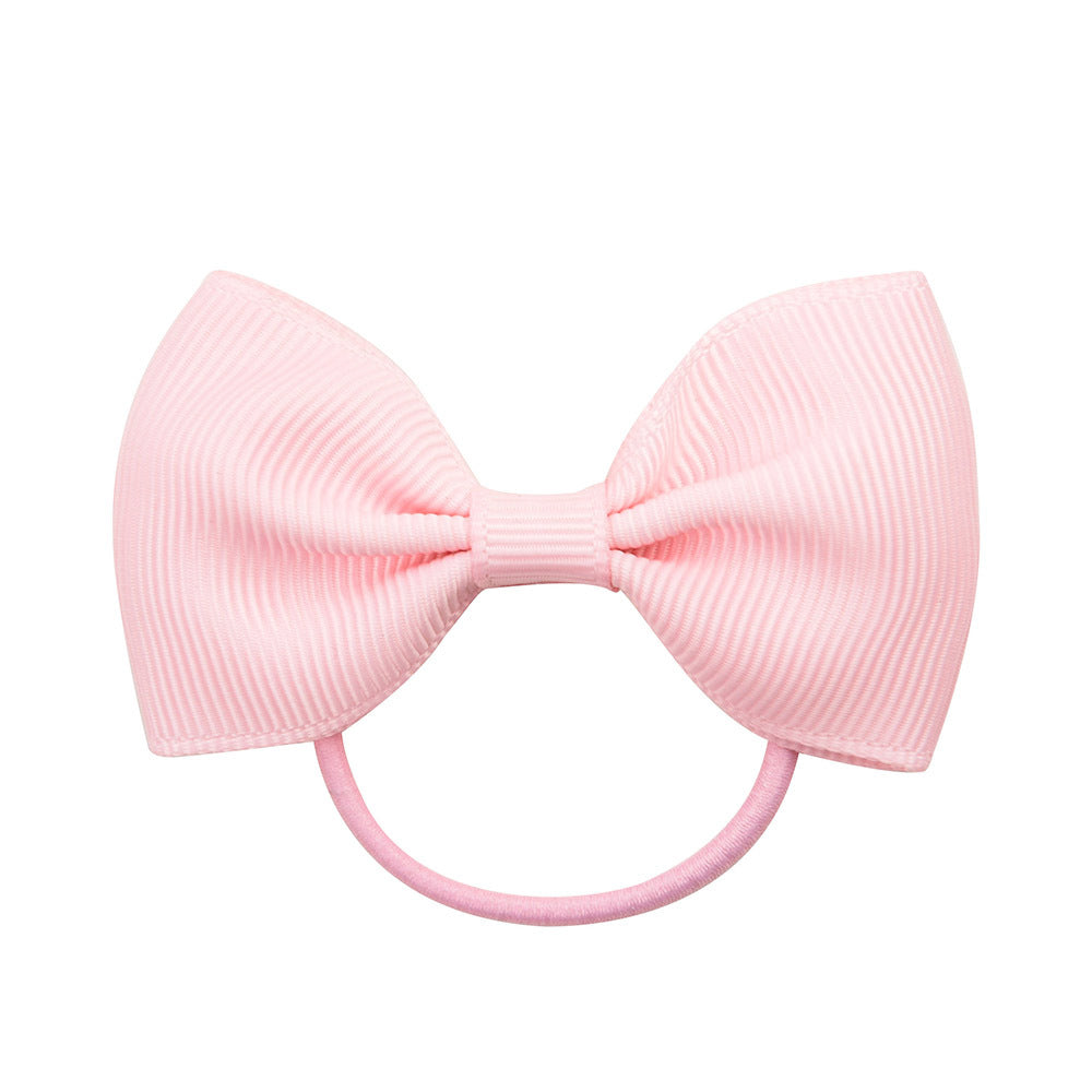 Wholesale Solid Color Rubber Band Bow Cute Kids Hair Scrunchies ACC-HS-YaLun004