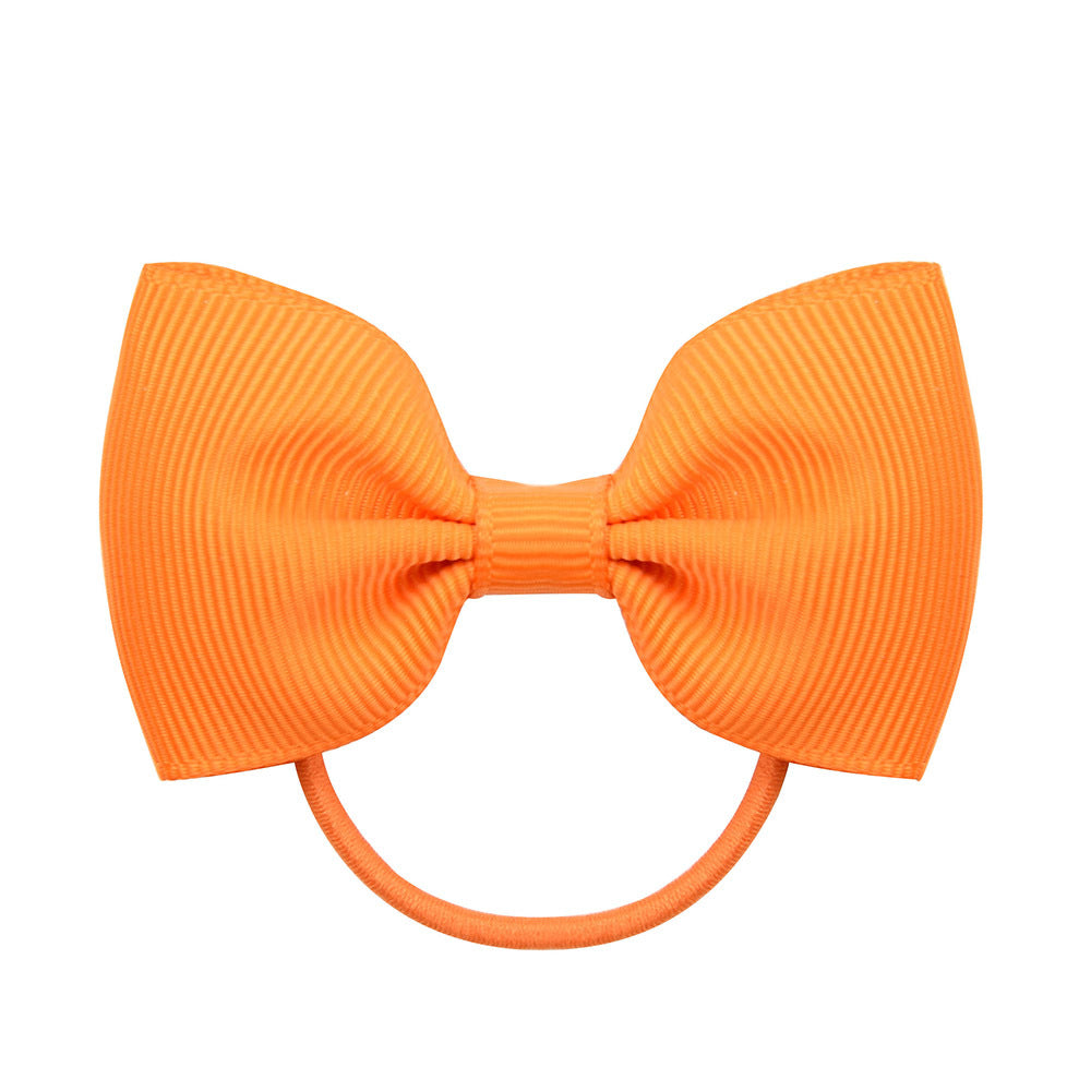 Wholesale Solid Color Rubber Band Bow Cute Kids Hair Scrunchies ACC-HS-YaLun004