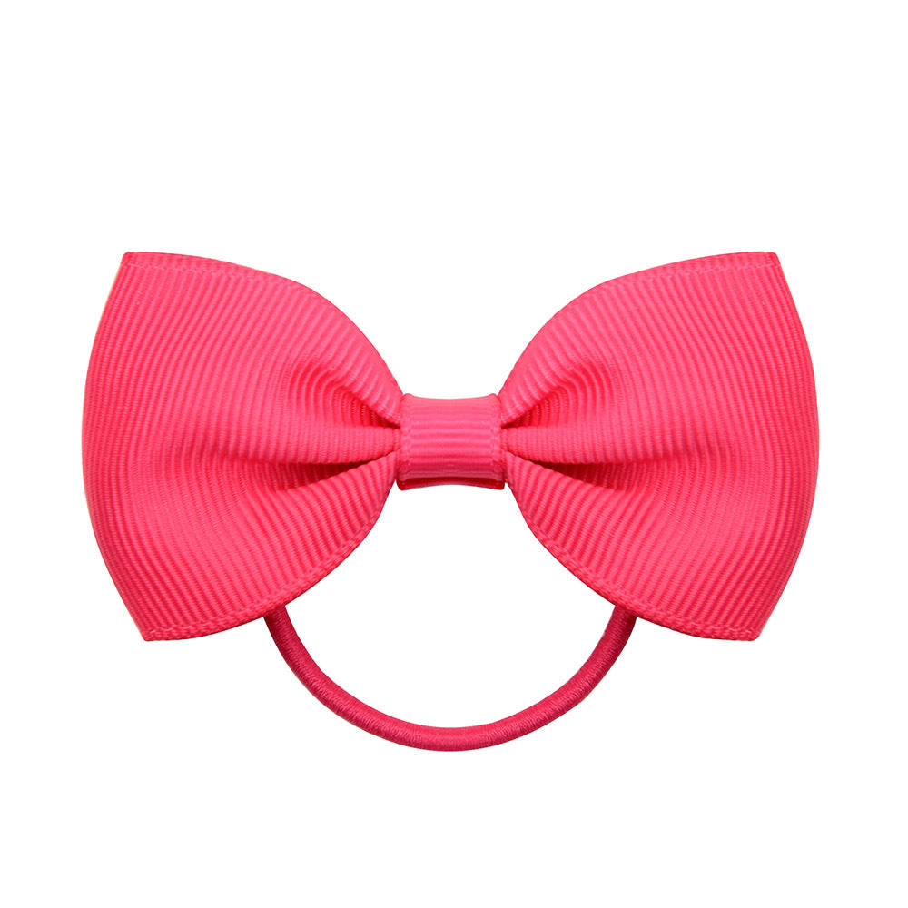 Wholesale Solid Color Rubber Band Bow Cute Kids Hair Scrunchies ACC-HS-YaLun004