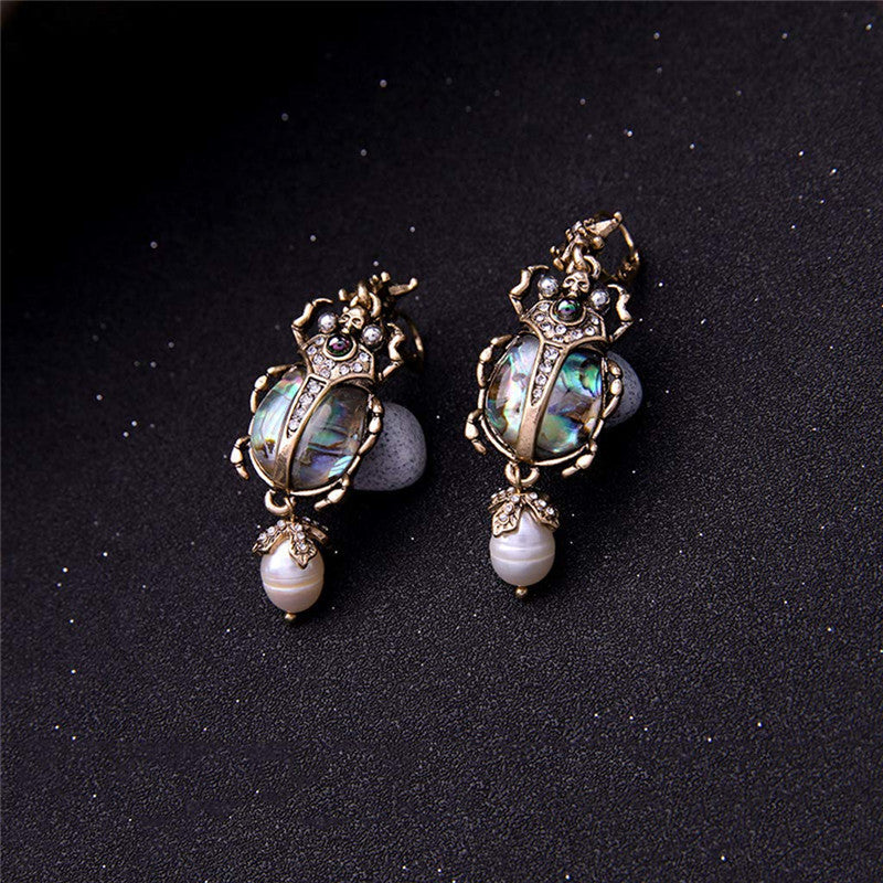 Wholesale  Exaggerated Shell Insect Beetle Earrings