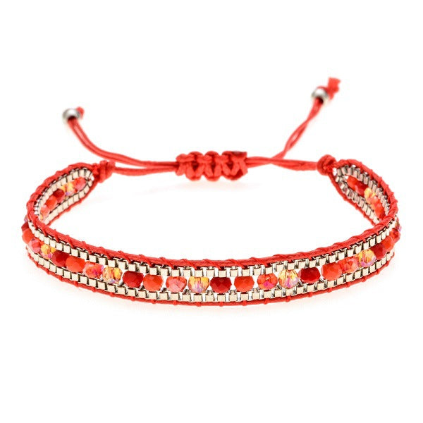 Wholesale Handwoven Vintage Ethnic Style Diamond Bracelet ACC-BT-Zheq001