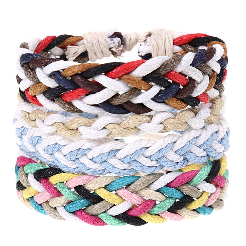 Wholesale Vintage Braided Set Cowhide Bracelet Men's Bracelets ACC-BT-Saih003