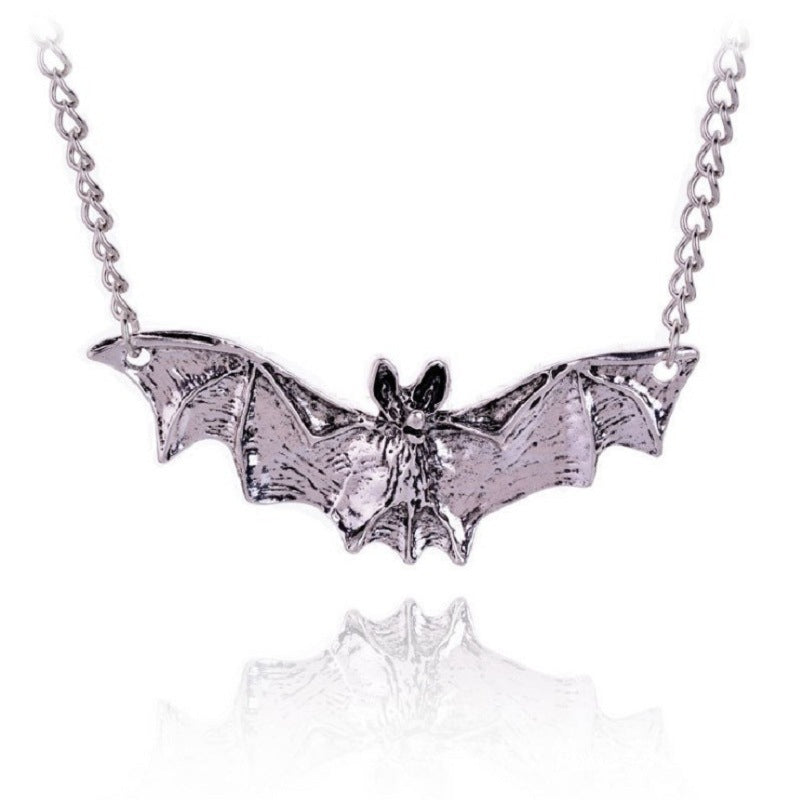 Wholesale Gothic Vampire  Bat Necklace Set with Choker and Skull Pendant,  Fashion Accessory for Costume Party