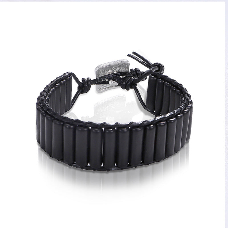 Wholesale Retro Ethnic Style Colorful Hand-woven Stone Bracelet